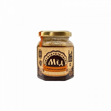 Мёд натуральный с ПРОПОЛИСОМ /200 мл/стекло