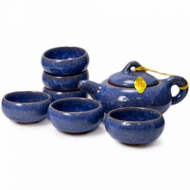 Сервиз чайный 7 предметов (глина, глазурь) синий